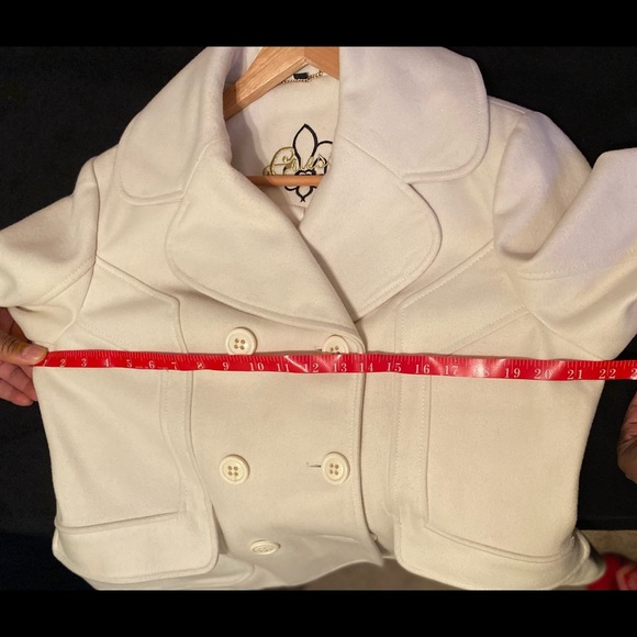 Guess Cream Double-Breasted Pea Coat - Picture 9 of 9